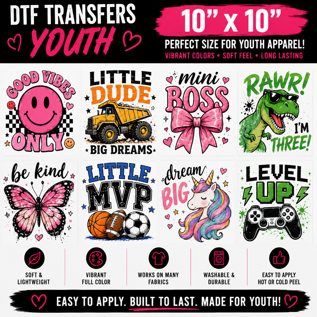 DTF Transfer Youth 10x10
