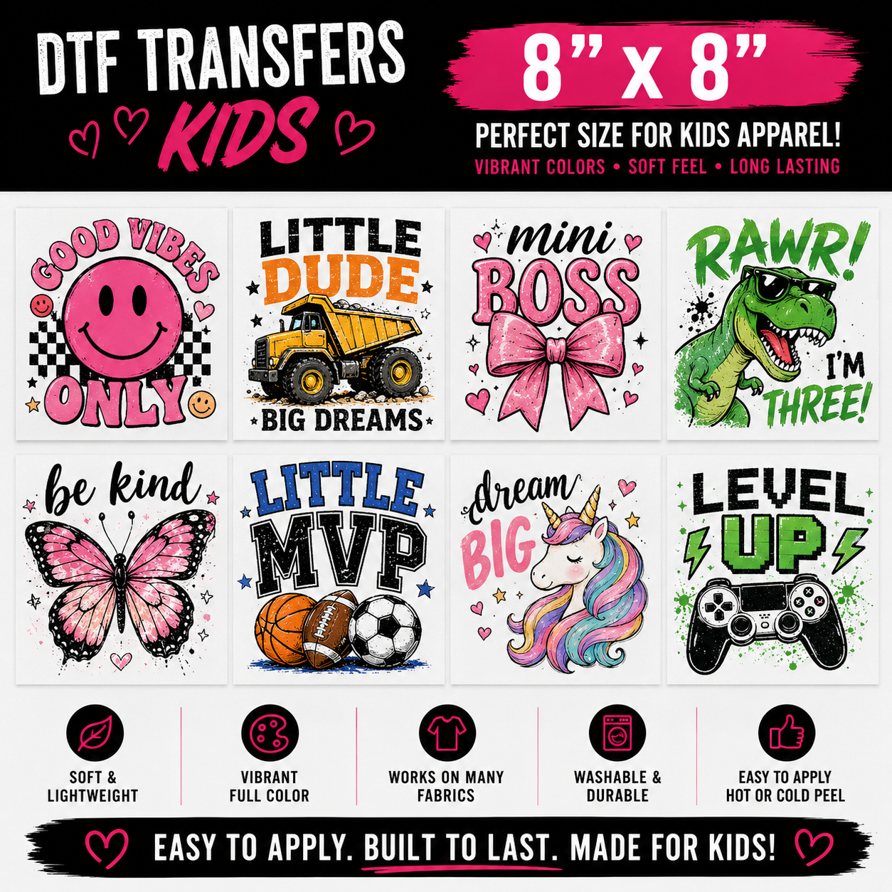 DTF Transfer Kids 8x8