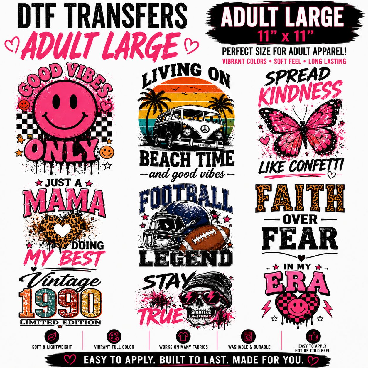 DTF Transfer Large 11x11