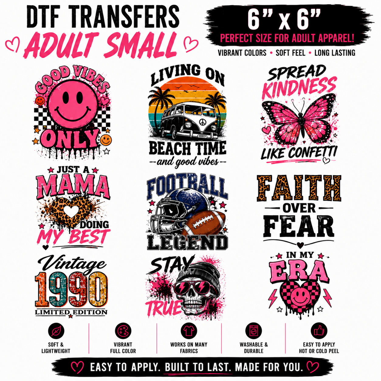 DTF Transfer Small 6x6