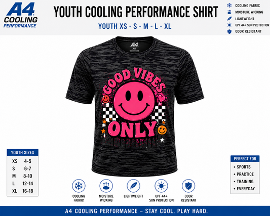 Dri Fit Shirt - A4 Cooling Performance Youth XS-XL Front Only