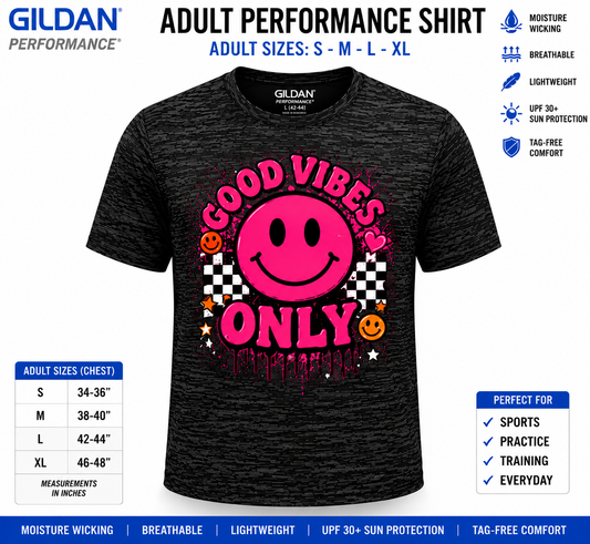Dri Fit Shirt - Gildan Performance Adult S-XL Front Only