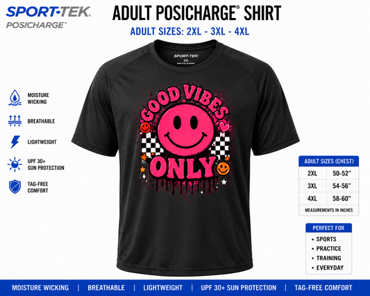 Dri Fit Shirt - Sport-Tek PosiCharge Adult 2XL-4XL Front Only
