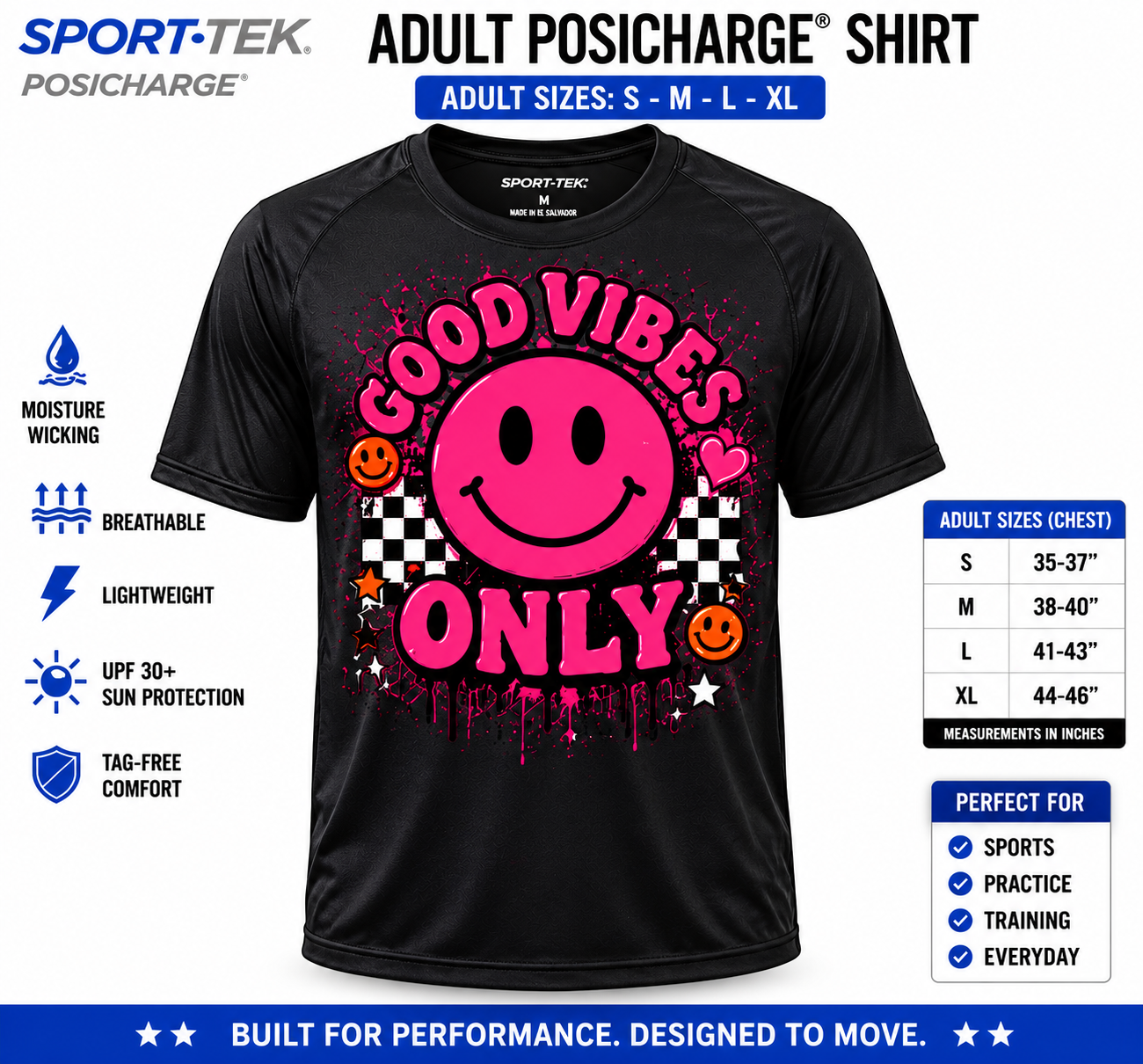 Dri Fit Shirt - Sport-Tek PosiCharge Adult S-XL Front Only