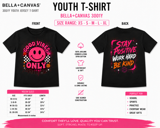 Custom Shirt - Bella+Canvas 3001 Youth XS-XL