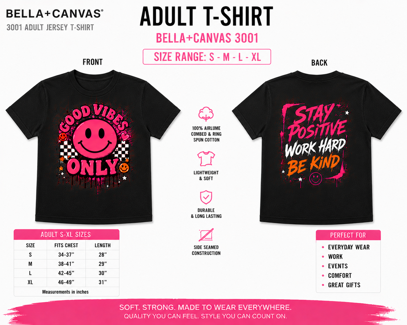 Custom Shirt - Bella+Canvas 3001 Adult S-XL